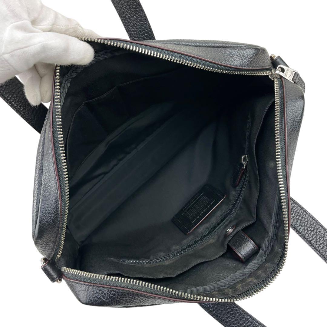✨極美品 COACH コーチ シボ革 ビジネスバッグ レザー A4可 ブラック