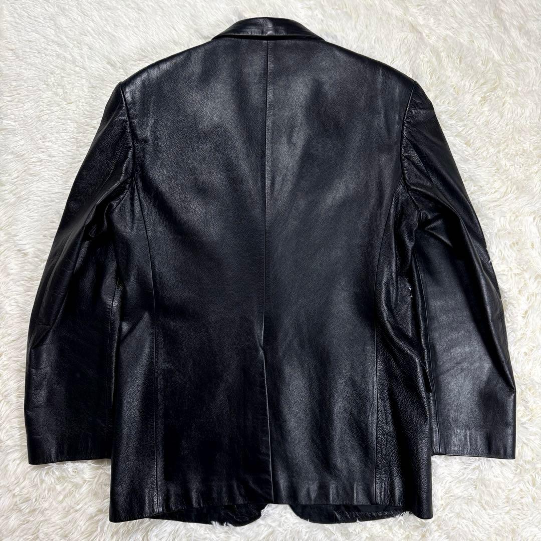 ✨A.A.R・牛革✨ヨウジヤマモト×ダーバン　レザーテーラードジャケット　黒　Ｌ
