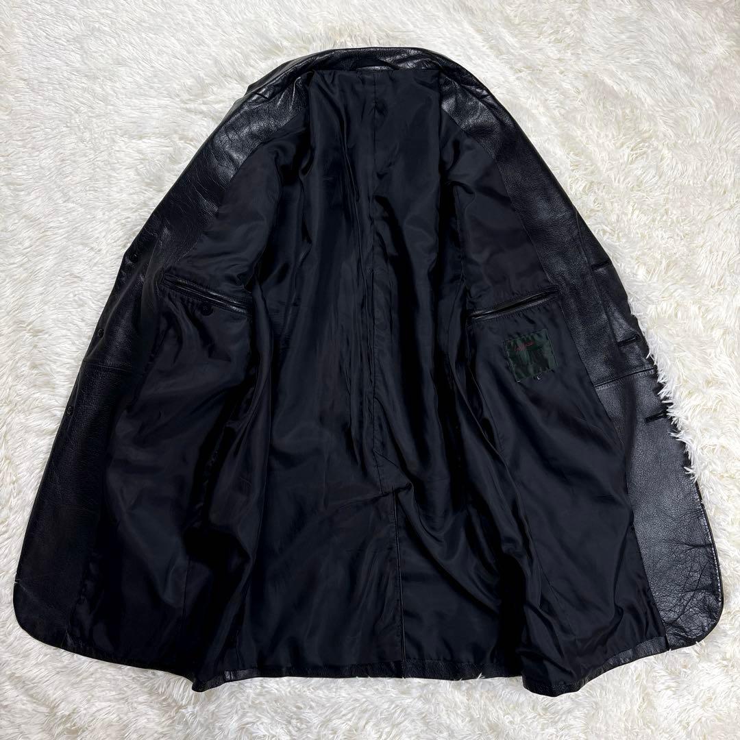 ✨A.A.R・牛革✨ヨウジヤマモト×ダーバン　レザーテーラードジャケット　黒　Ｌ