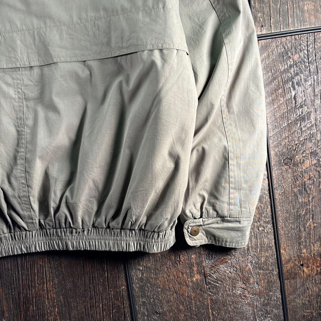 古着　中綿入り　ドリズラージャケット　短丈ブルゾン　切り替え襟ライトベージュL.