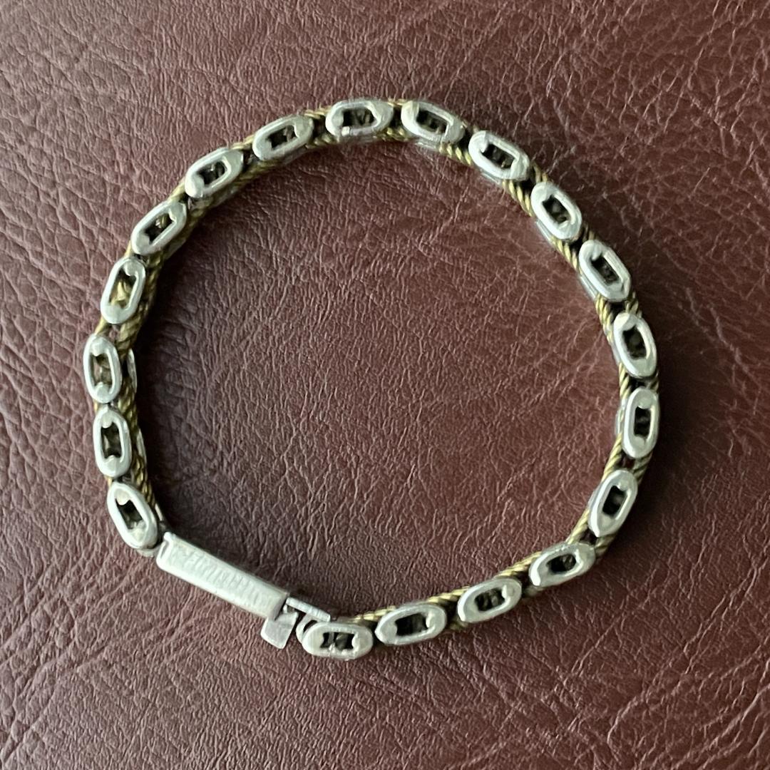 シルバー925 メキシコ ツートーン パンサー チェーンブレスレット メンズ