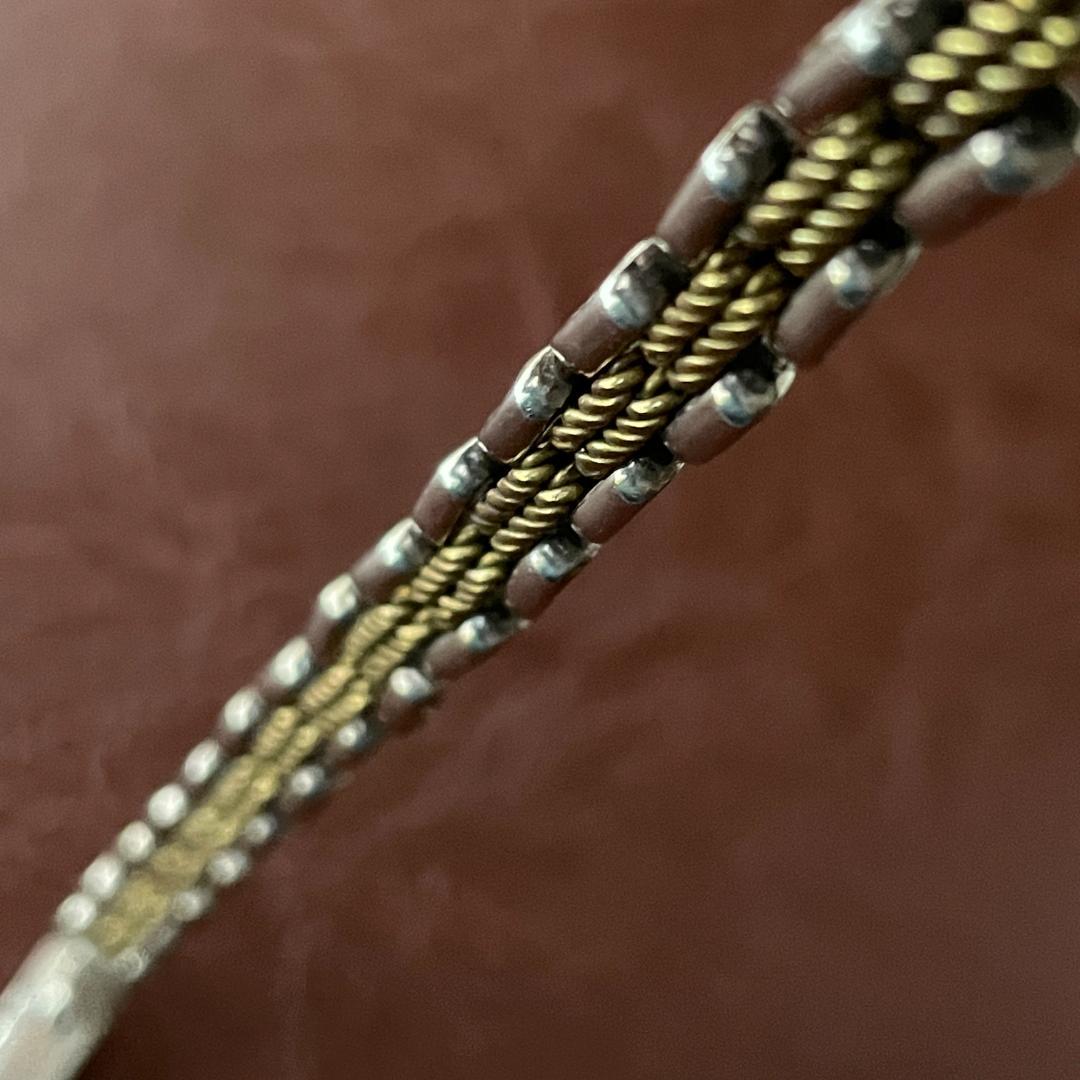 シルバー925 メキシコ ツートーン パンサー チェーンブレスレット メンズ