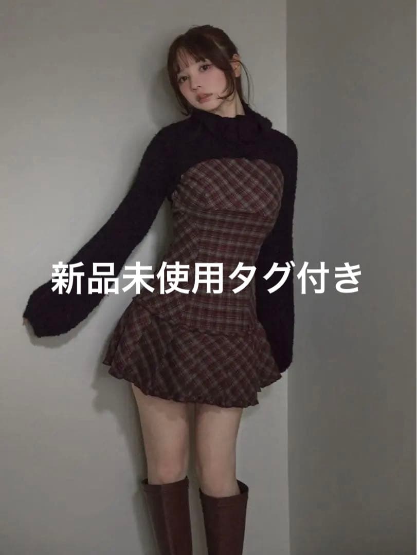 【新品未使用】andmary Lulu check set mini dress