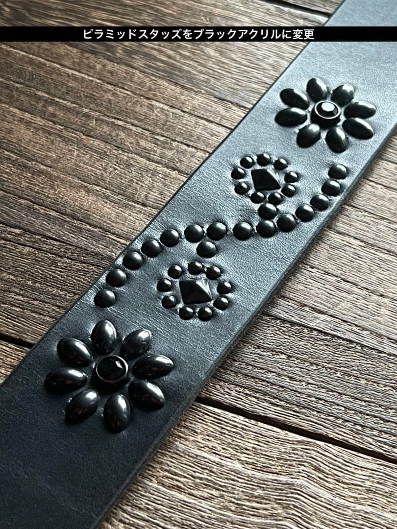 オーダー品ディッキーズ874専用スタッズベルト　フラワー　ダール　クロムエクセル