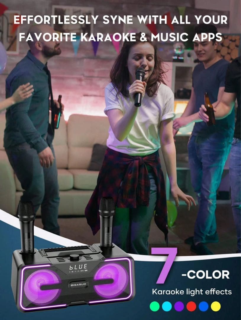 ワイヤレスマイク付きカラオケ機︴スピーカー