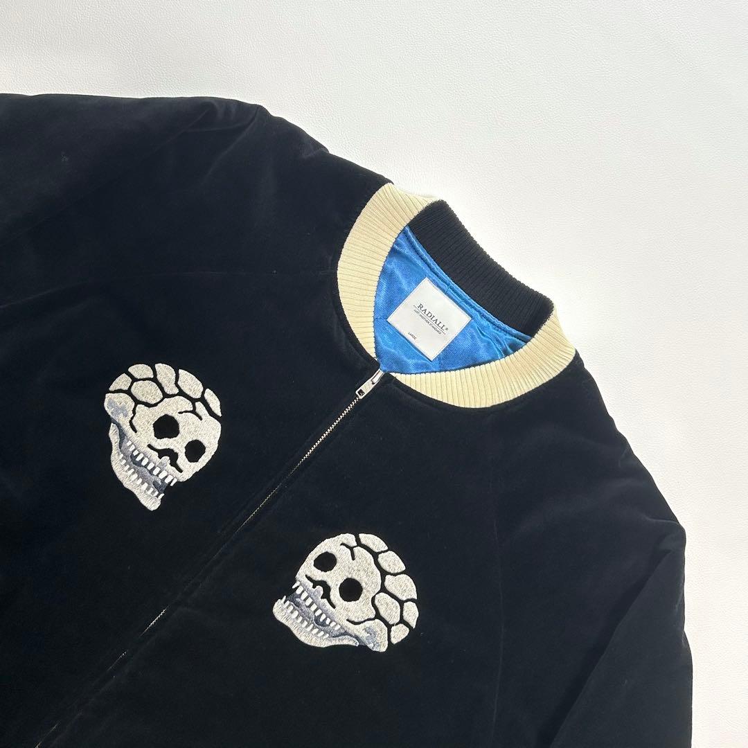 希少RADIALL ラディアル スーベニアジャケット L ブラック スカル刺繍