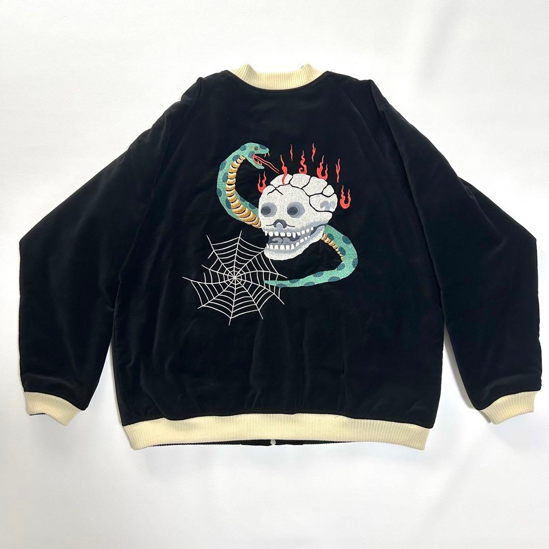 希少RADIALL ラディアル スーベニアジャケット L ブラック スカル刺繍