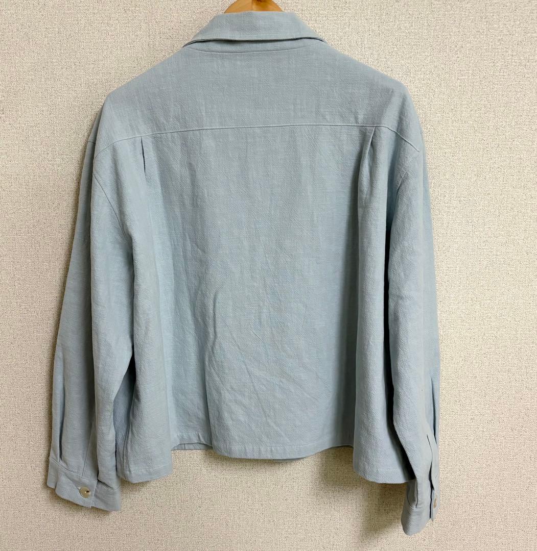 feels. 上杉柊平　リネンジップジャケット　ブルー　L