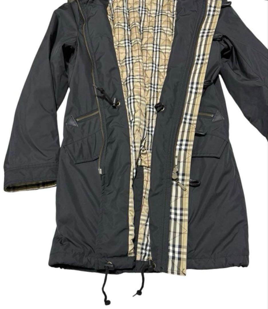 バーバリーブラックレーベル　ロングモッズコート　黒　Lサイズ
