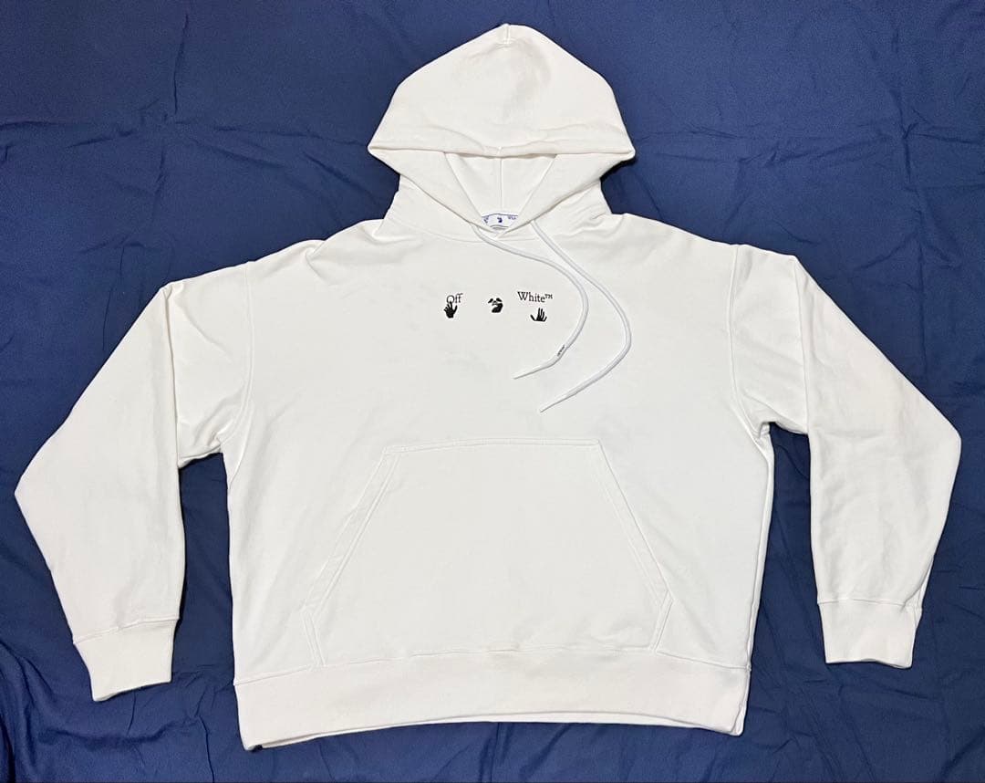 【nao1120】OFF-WHITEペイント スプラット アローフーディー