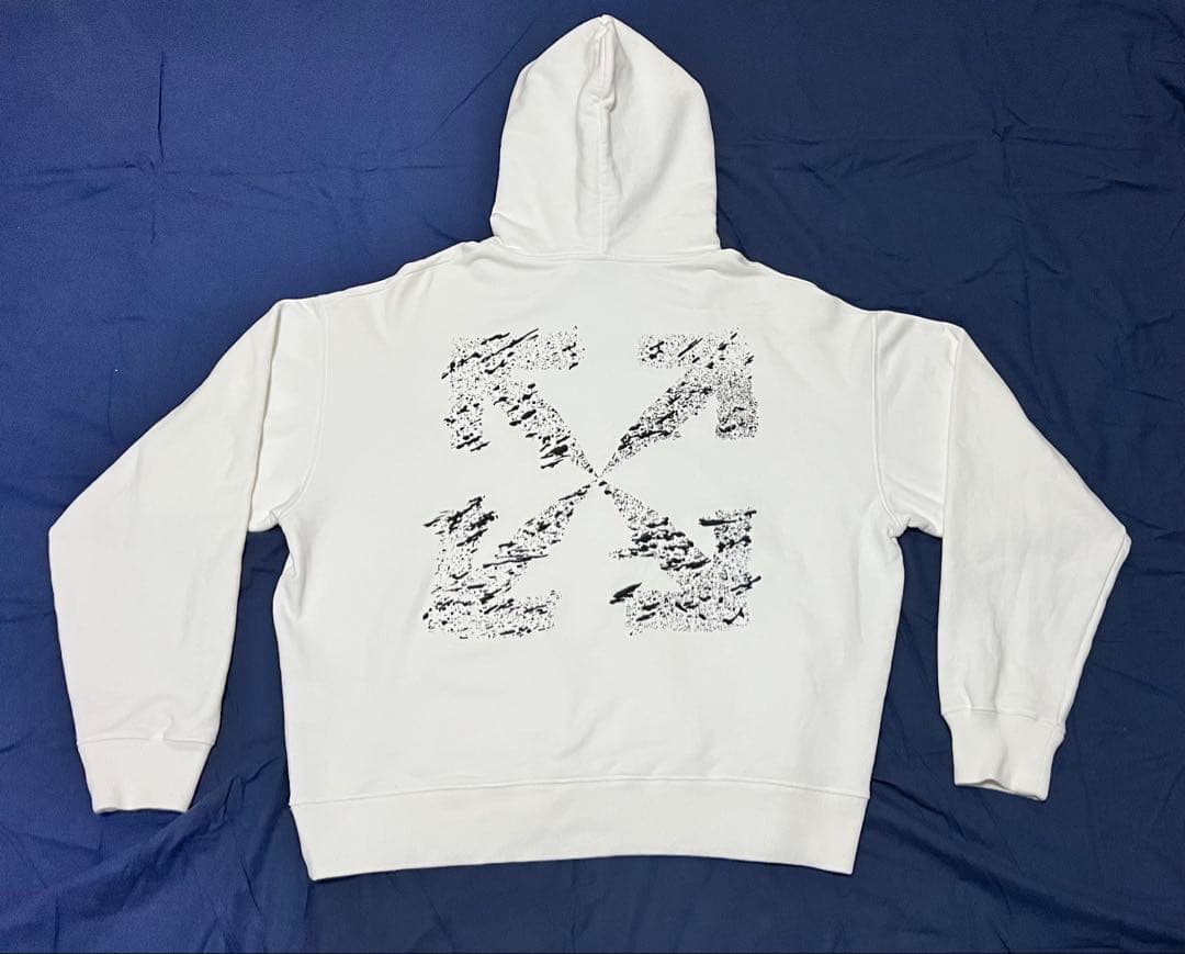 【nao1120】OFF-WHITEペイント スプラット アローフーディー