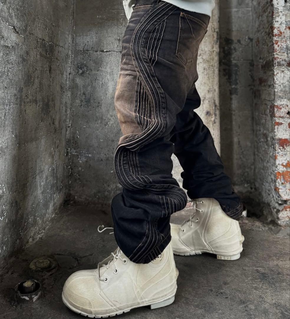 パンツ XWORE WAVED DENIM PANTS