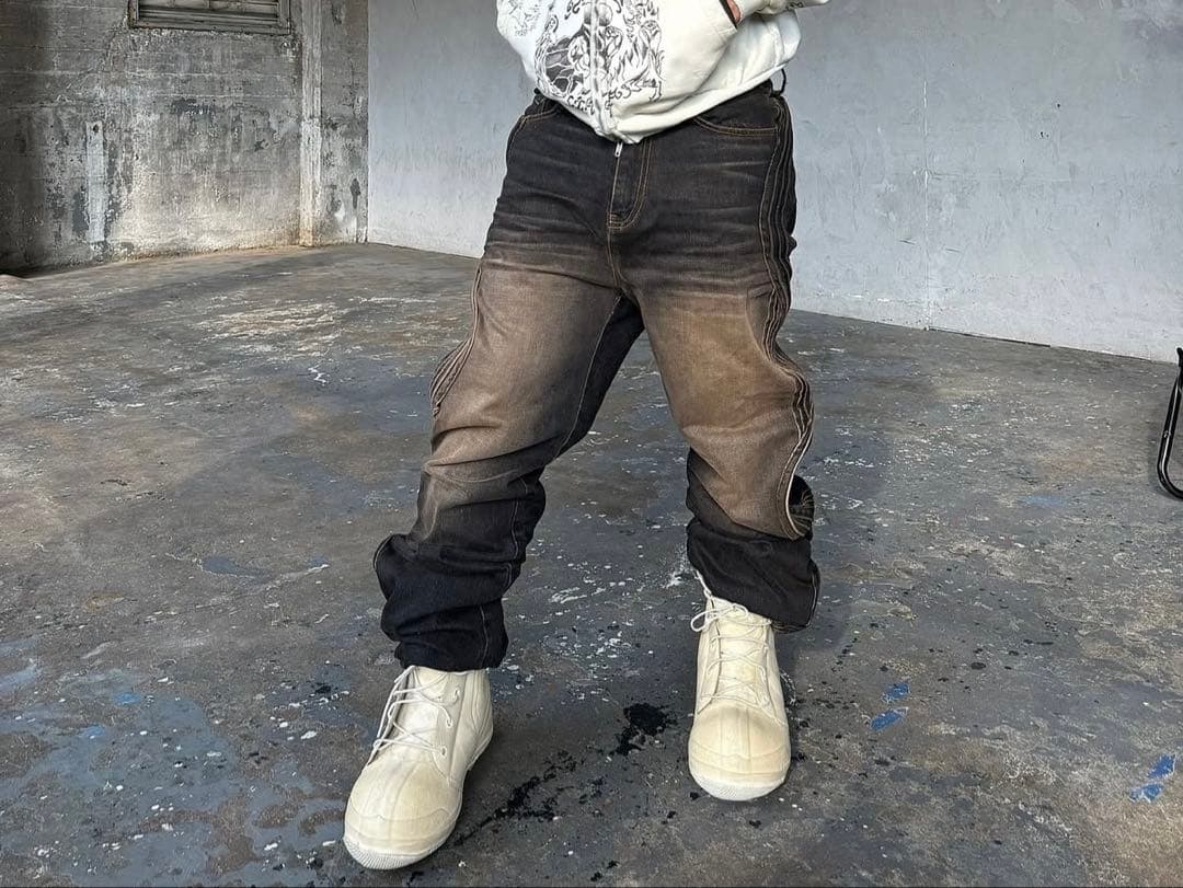 パンツ XWORE WAVED DENIM PANTS