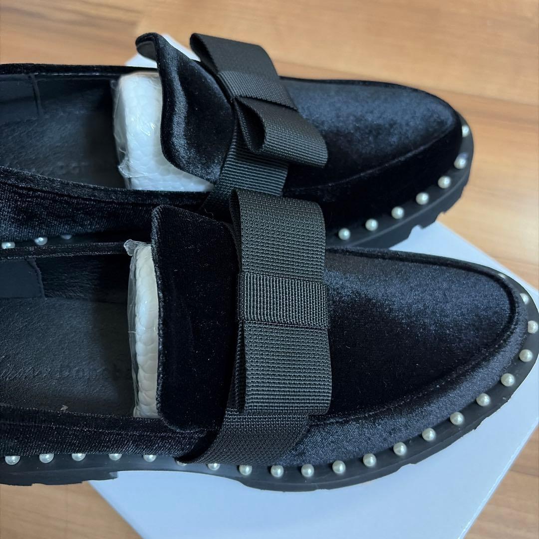 DONOBAN 新品★アキロン　パールベロアリボンローファー Sサイズ　ドノバン