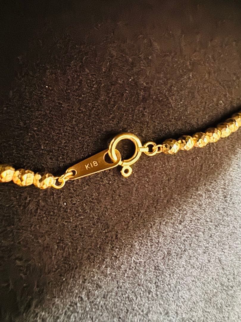 シャンデリアカットボール ネックレス K18 幅3mm 55cm(室内試着のみ)