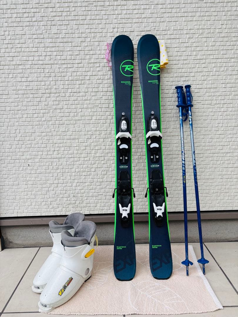 ジュニアスキー　セット　ロシニョール　美品　110センチ　メンテナンス済