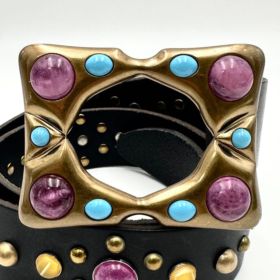 希少✨ ドルチェ＆ガッパーナ カラーストーン ベルト マルチカラー ドルガバ