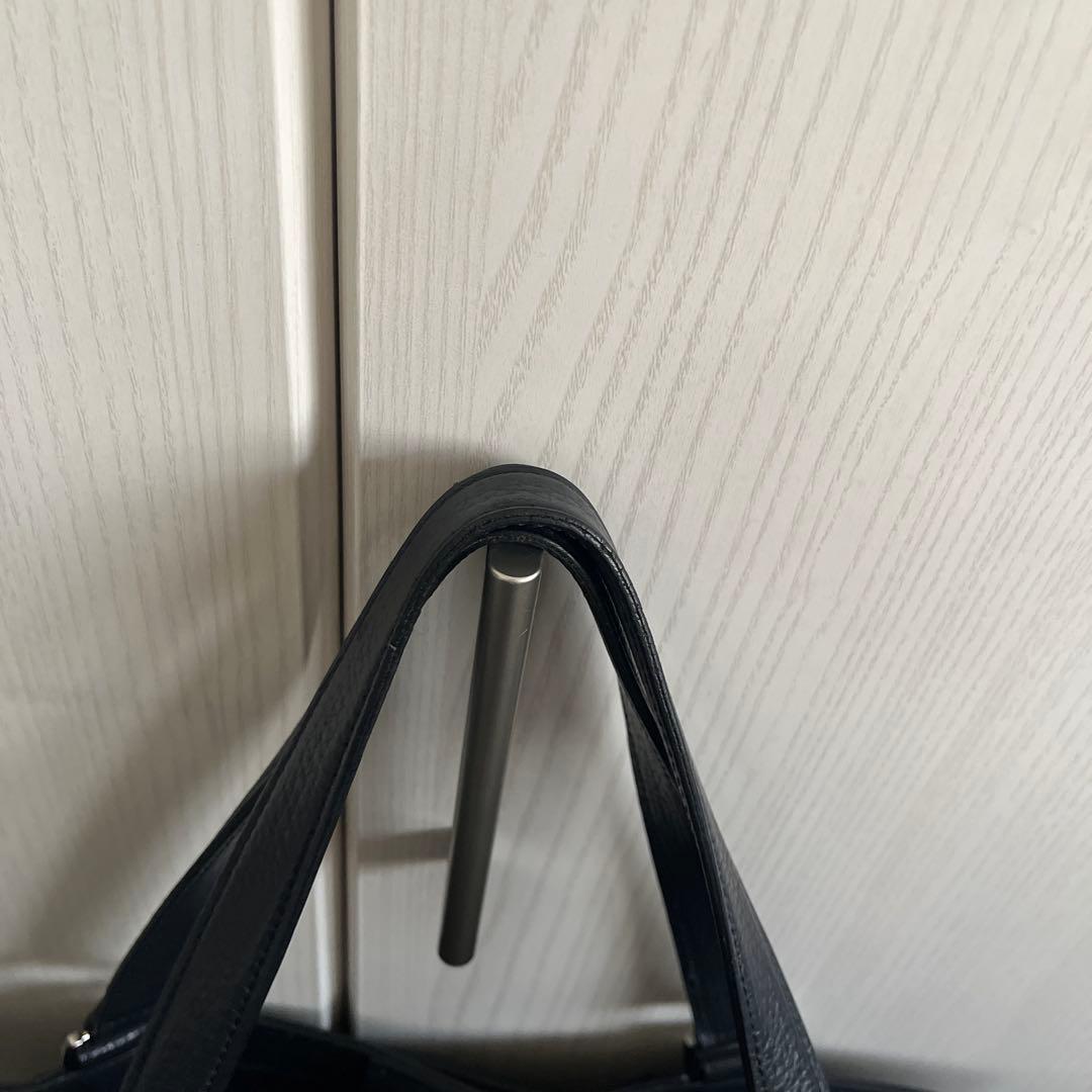 PELLE MORBIDA ペッレモルビダ レザートートバッグ ネイビー