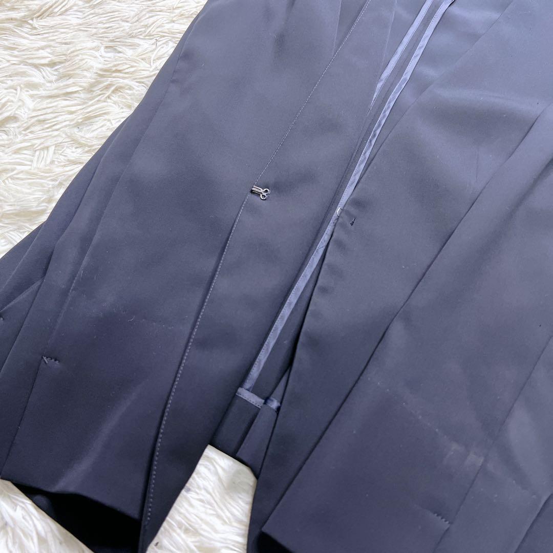 UNTITLED ノーカラー ノーラペル パンツ スーツ ネイビー サイズ2