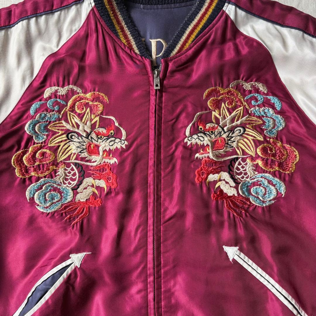 TAILOR TOYO TT11936 スカジャン 鷹 龍 パープル レッド