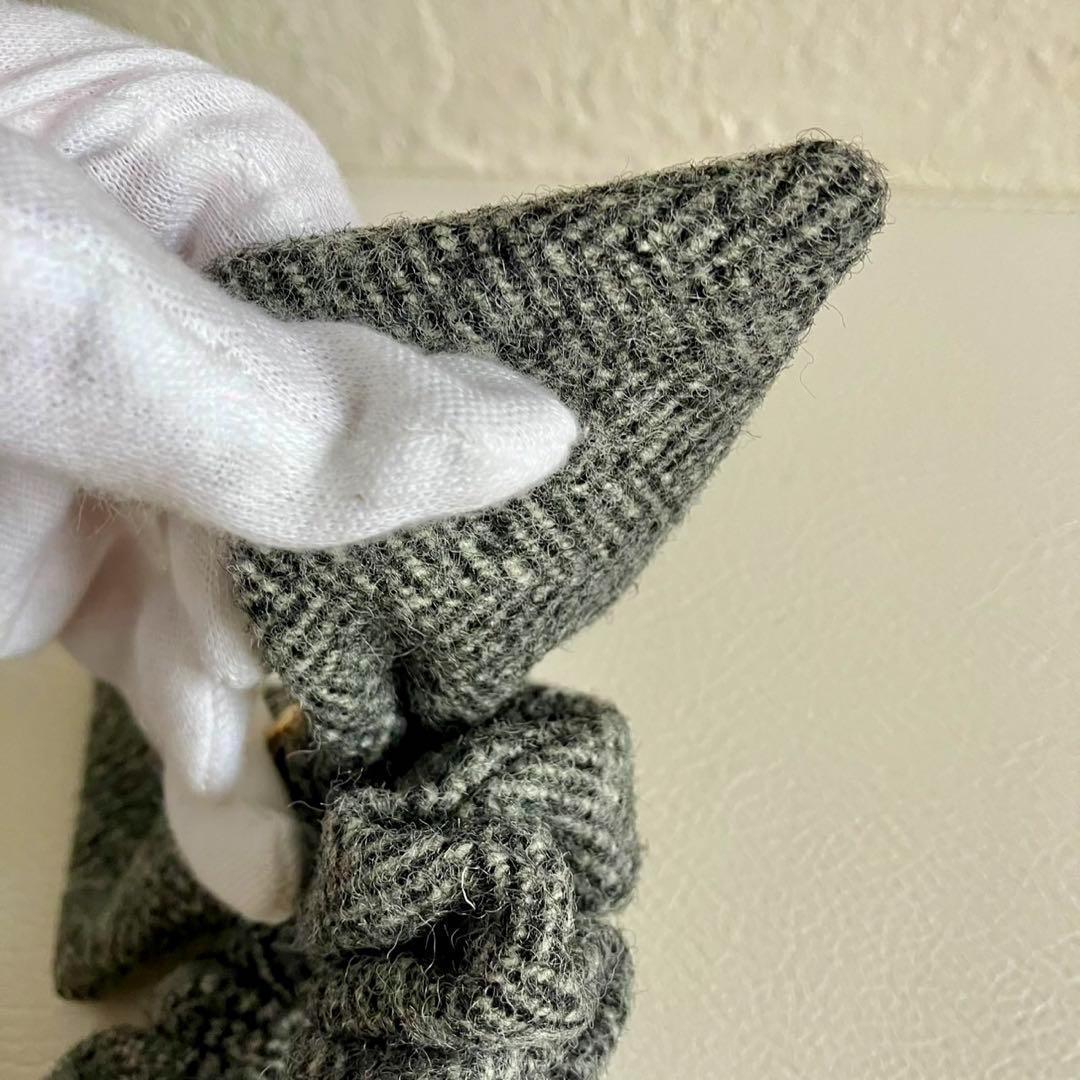 miumiu ミュウミュウ シェブロン ウール リボンシュシュ グレー