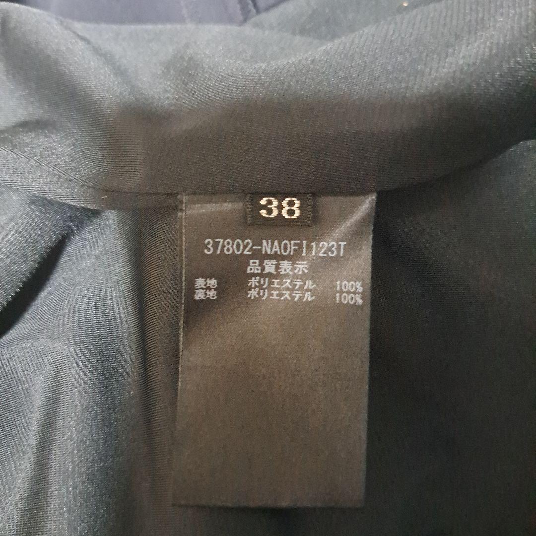 フォクシーニューヨークネイビー Vネック 七分袖ワンピース