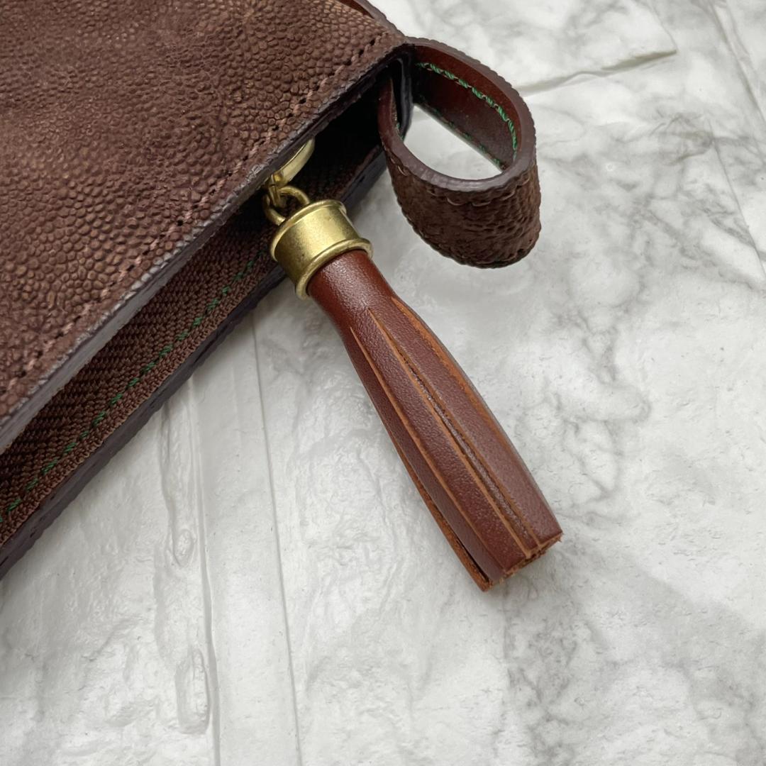 未使用級✨KC’s ケイシイズ　長財布　エレファントレザー 本革 ブラウン