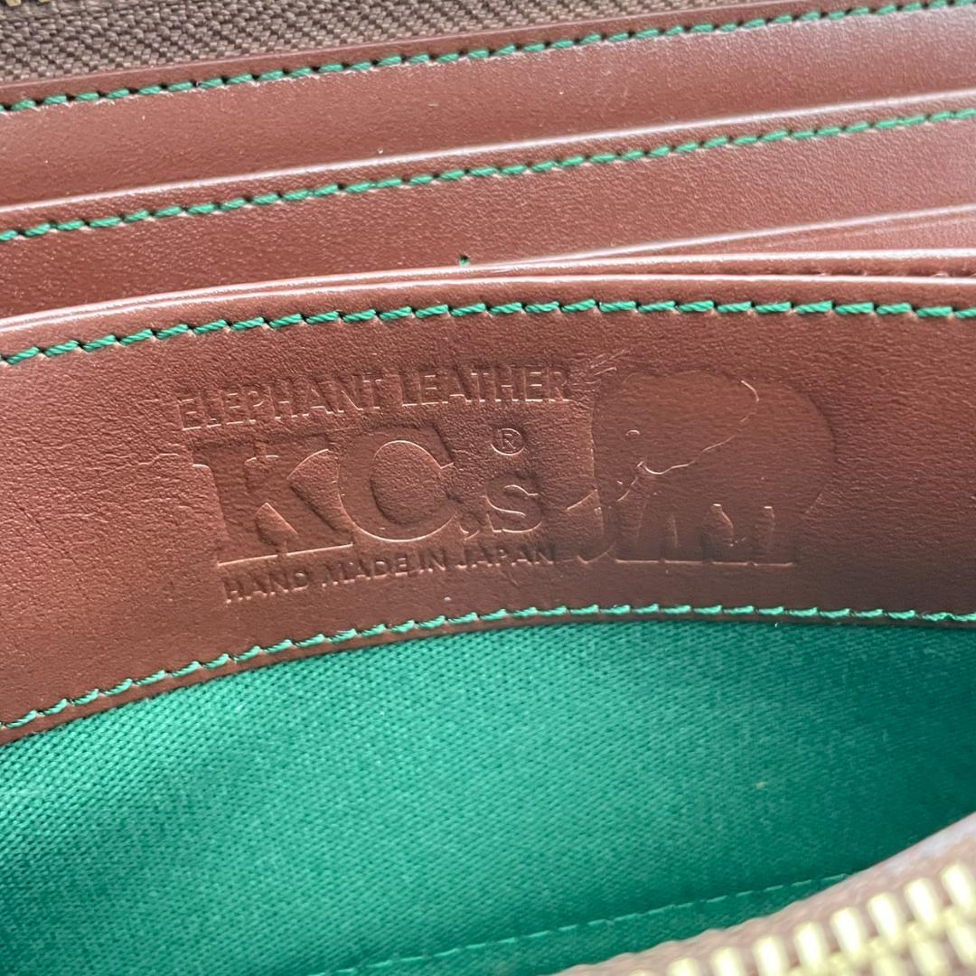 未使用級✨KC’s ケイシイズ　長財布　エレファントレザー 本革 ブラウン