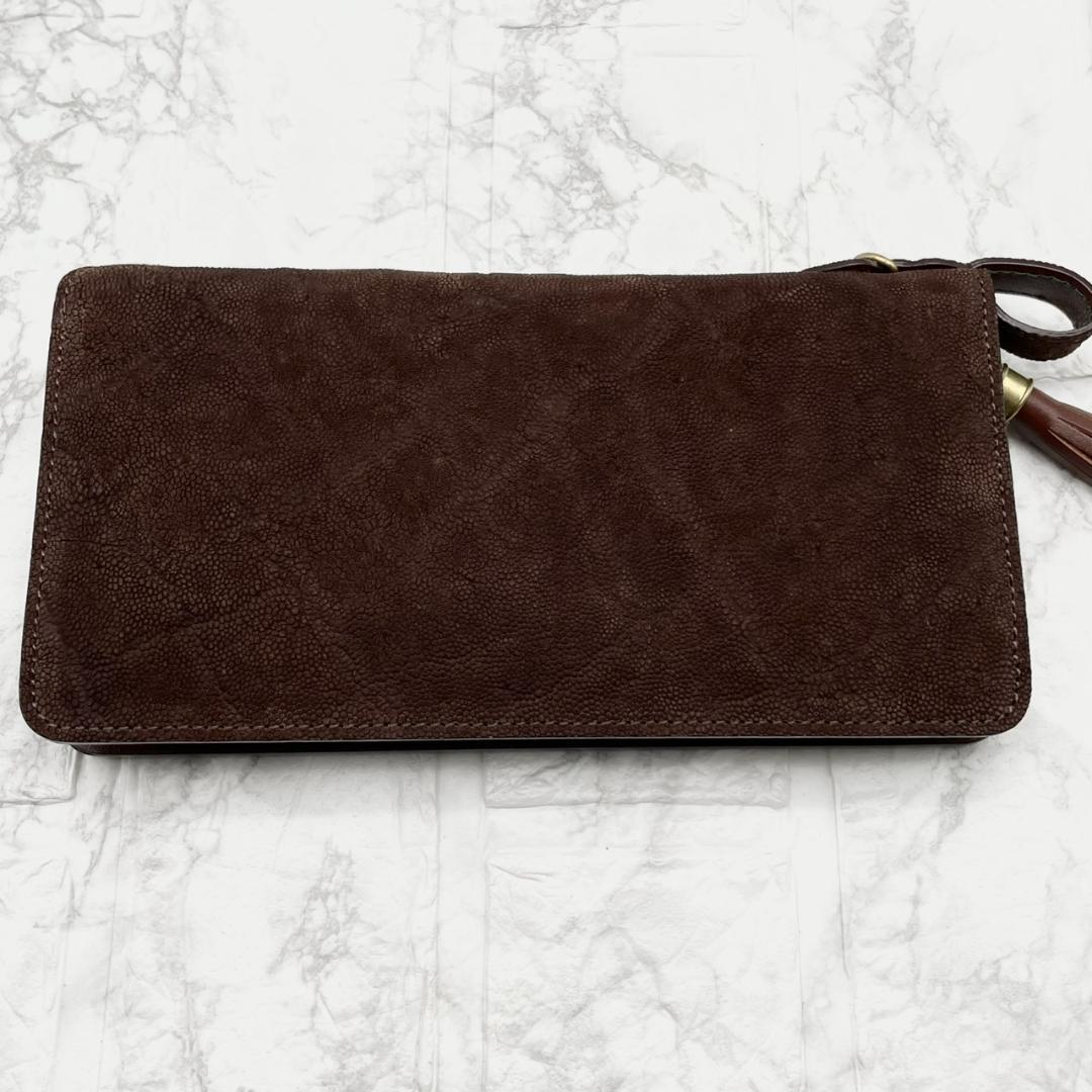 未使用級✨KC’s ケイシイズ　長財布　エレファントレザー 本革 ブラウン