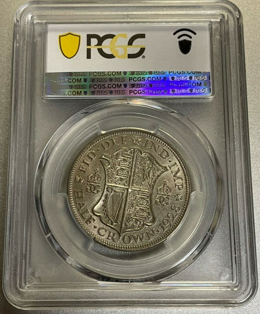 イギリス ジョージ5世 ハーフクラウン 銀 古銭 MS64 銀貨 