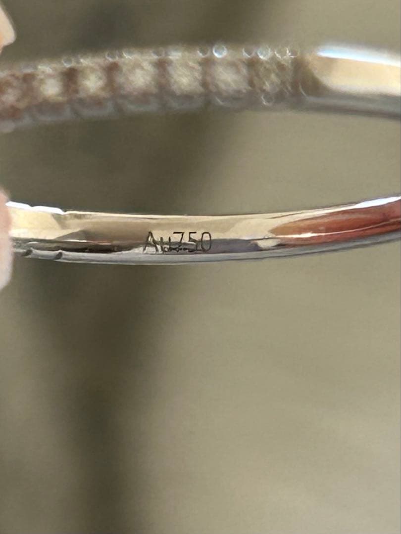 エメラルドカットダイヤモンドリング　　Au750