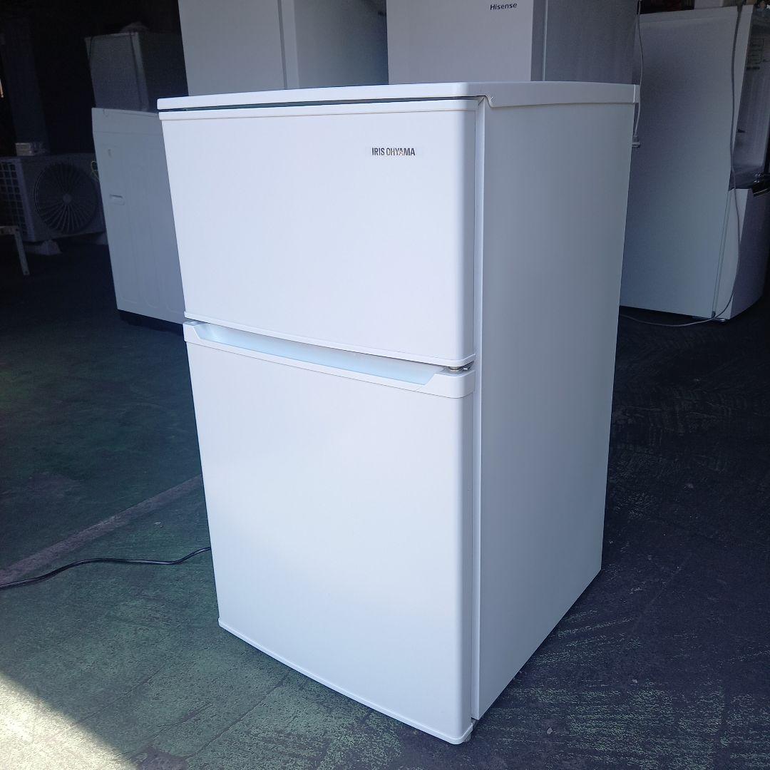 小型 アイリスオーヤマ 2ドア冷蔵庫 IRSD-9B-W 90L 2020年製