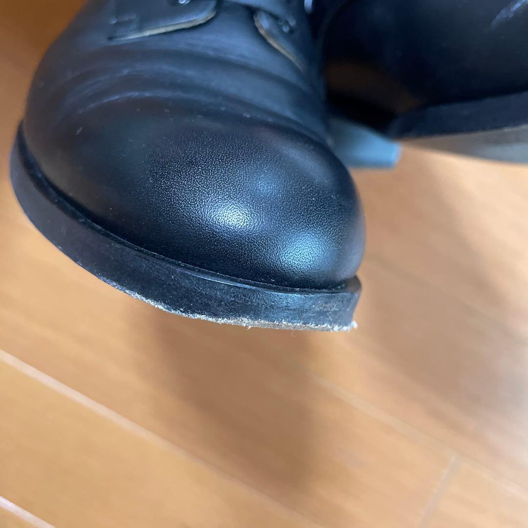 ビューティフルシューズ　レースアップサイドゴアBlack24.5㎝