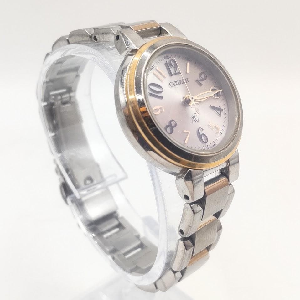 シチズン クロスシー ソーラー電波時計 レディース アナログ デイト コンビ