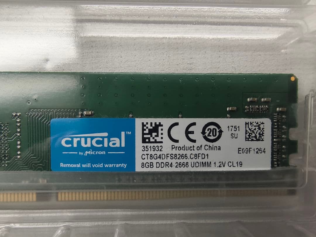 crucial DDR4-2666 UDIMM CL19 8GB×2 16GB