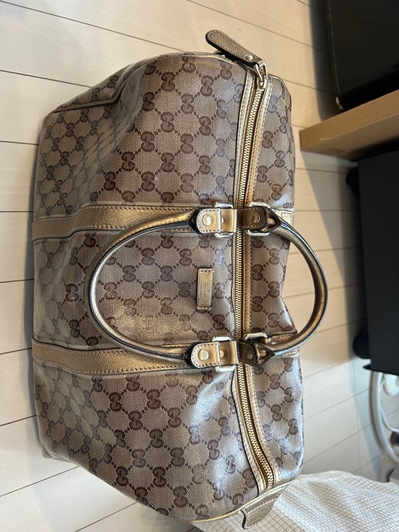 グッチ GUCCI ボストンバッグ エナメル　ゴールド系