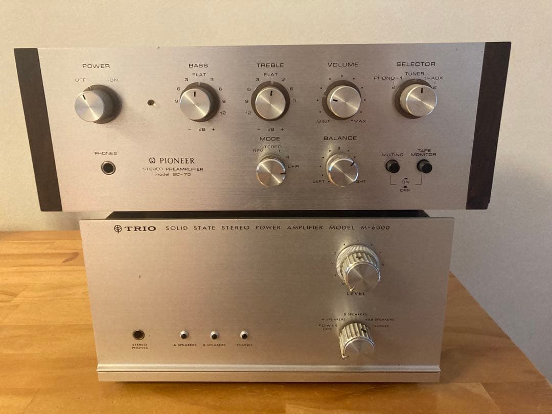Pioneer SC-70 + TRIO M-6000 アンプ セット