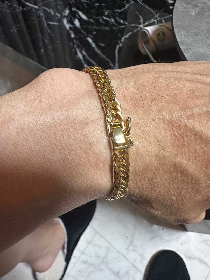 ゴールドチェーンブレスレット ケース付き　S925 18kコーティング