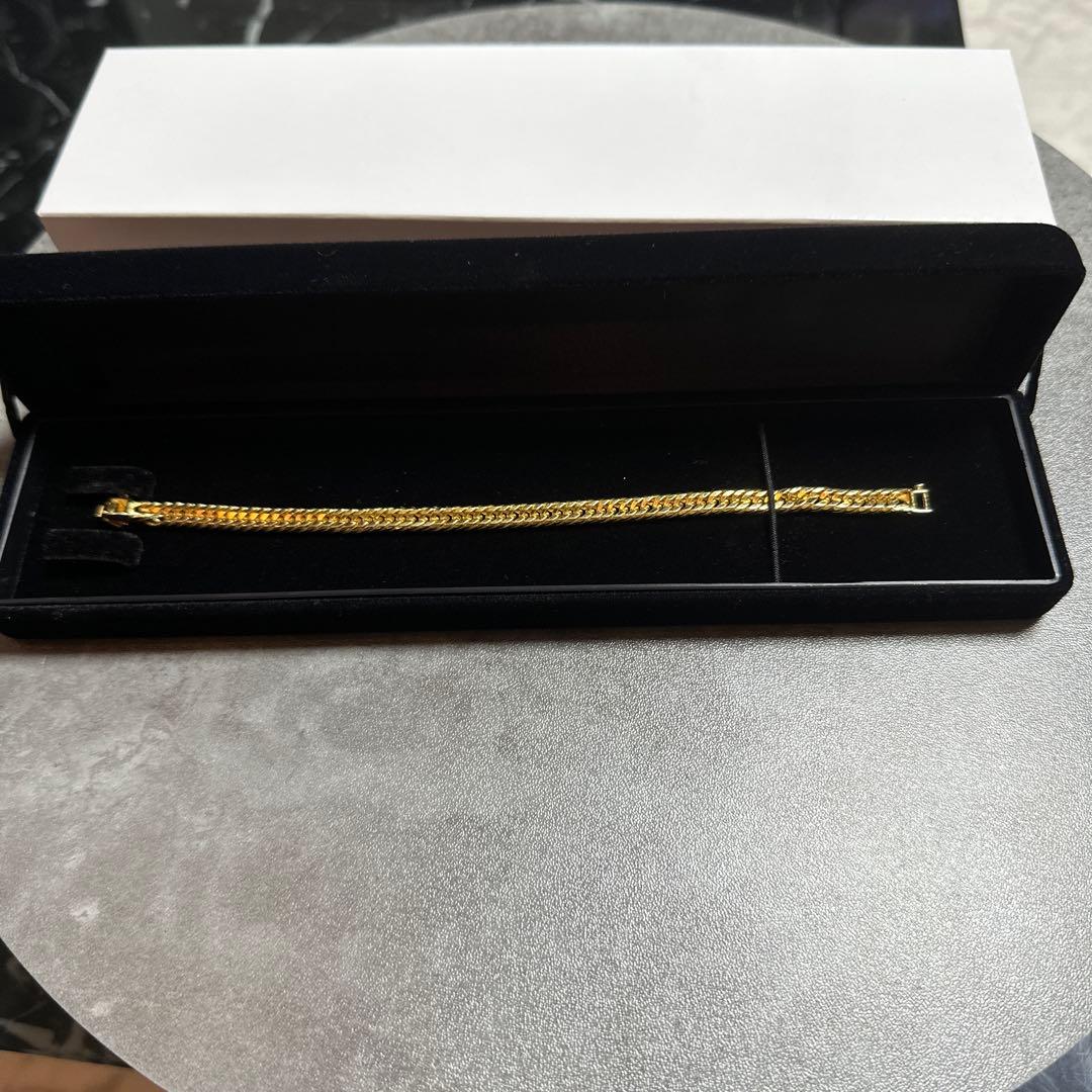 ゴールドチェーンブレスレット ケース付き　S925 18kコーティング