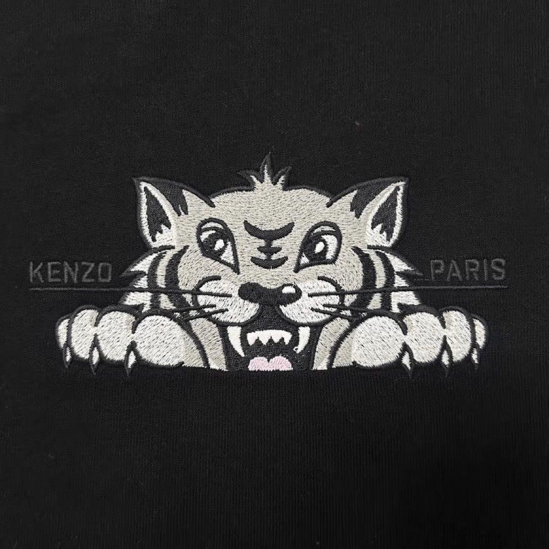 KENZO ブラック パーカー 虎刺繍　XLサイズ。