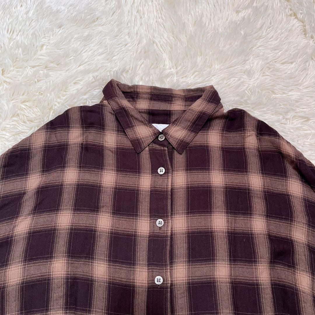 RIVE DROITE ウォッシュドチェックシャツ　ベージュ