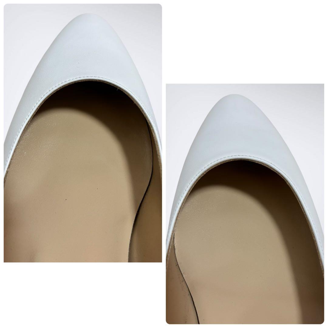 未使用級 マノロブラニク パンプス 白 37.5 裏張り済 定価12万 現行品