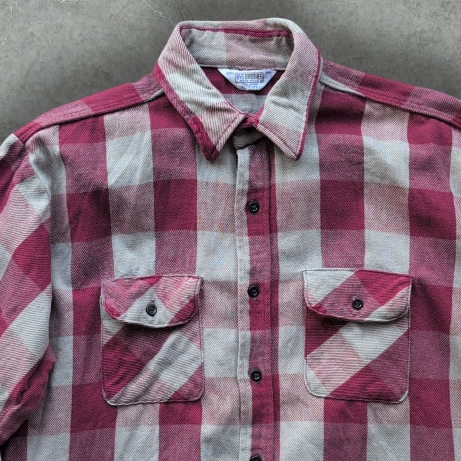 D*I様 80s ファイブブラザー ヘビーネルシャツ ブロックチェック XL U