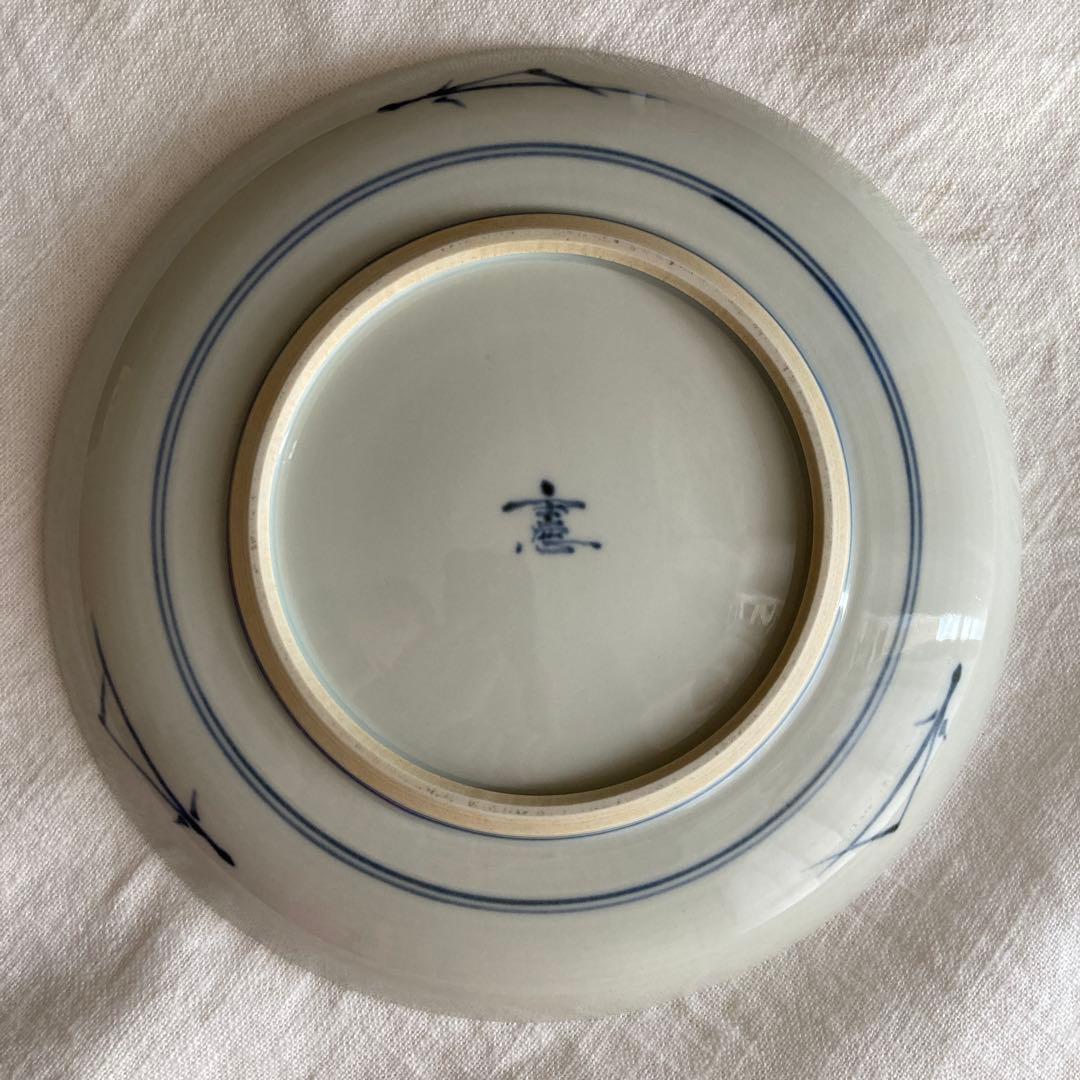 七寸皿（直径約22cm） 染付 瓢箪から駒　藤吉憲典