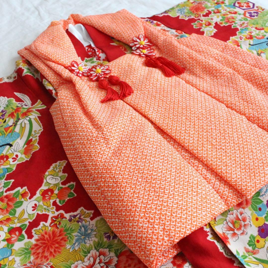 七五三 3歳 女の子 子供 アンティーク 着物 被布 セット