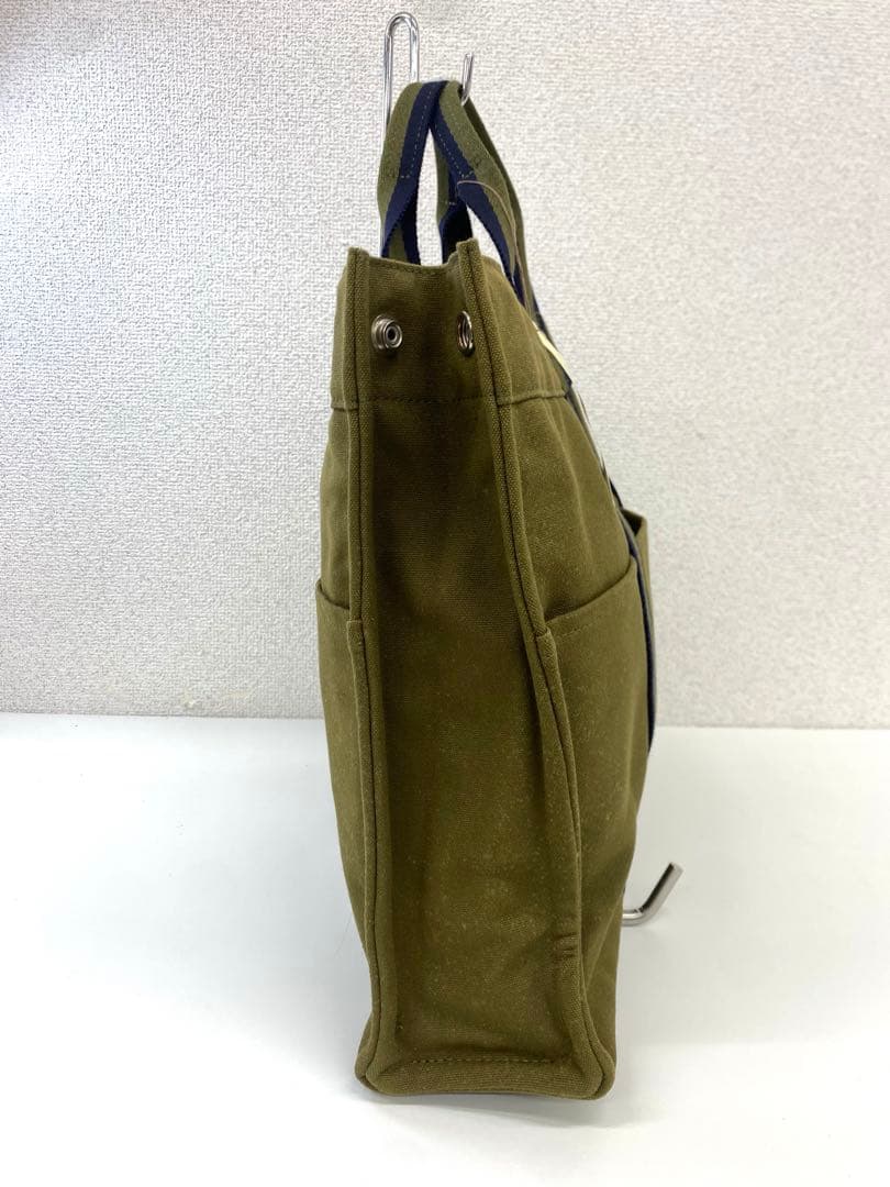 【未使用】HERMES エルメス キャンバストートバッグ カーキ