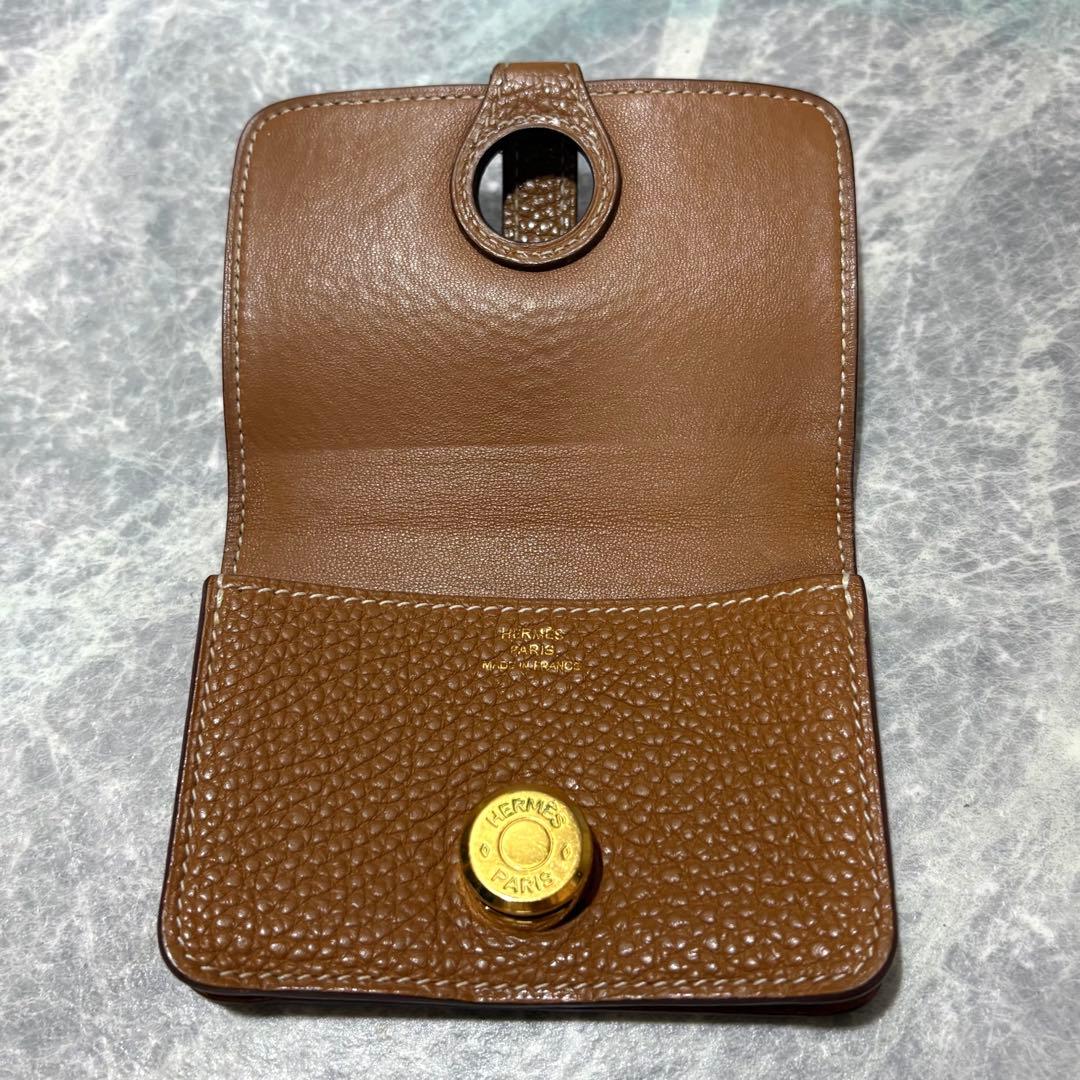 ⭐︎HERMES⭐︎ ドゴン　カードケース　ゴールド　ブラウン　名刺入れ　□L