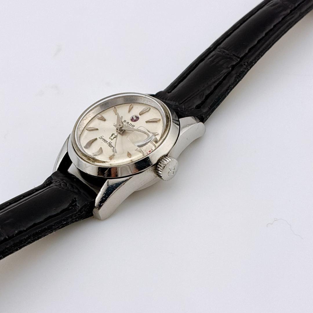 【手巻き】RADO　Purplehorse　デイト　稼働　新品ベルト　シルバー