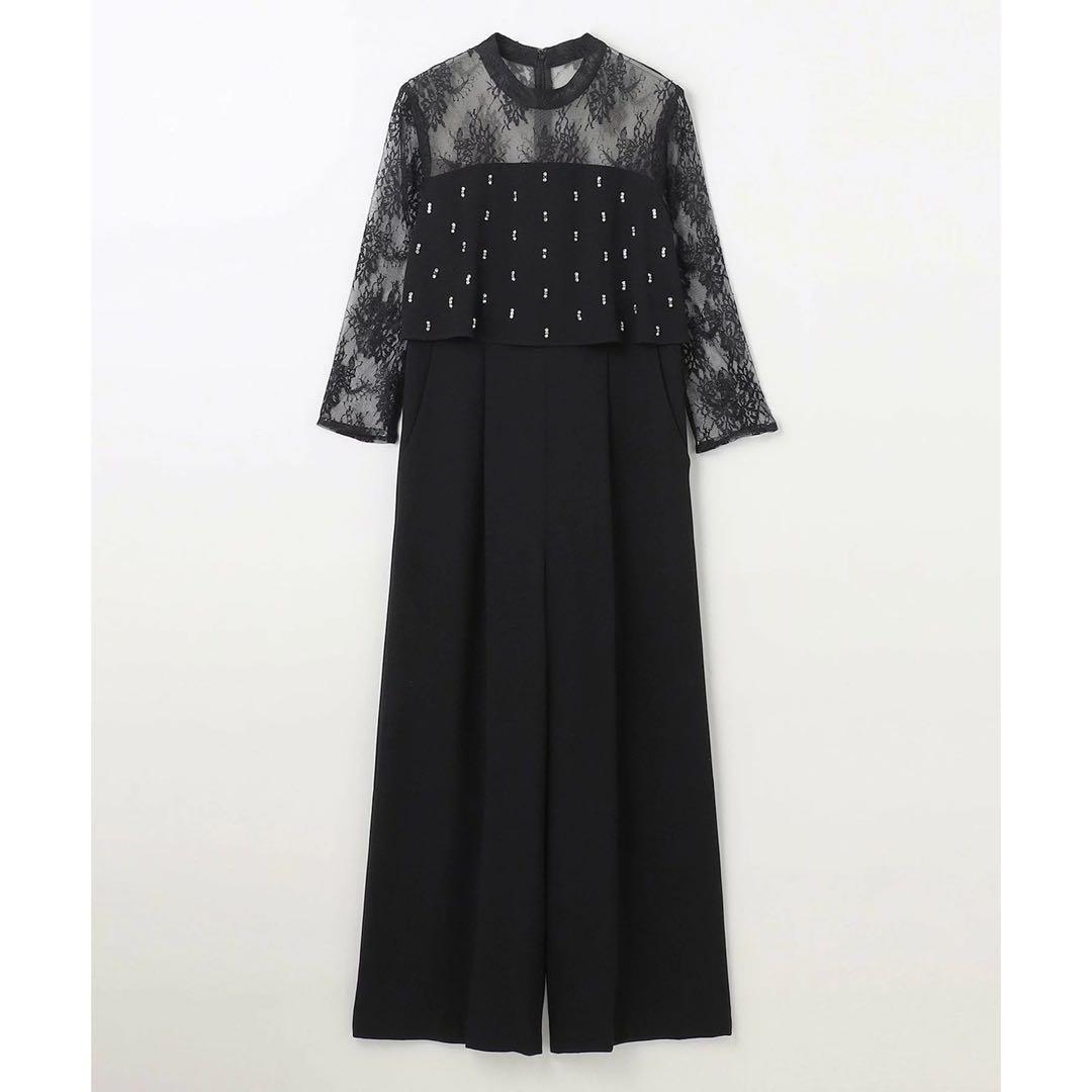 GRACE CONTINENTAL 刺繍サロペット 黒 38号 美品