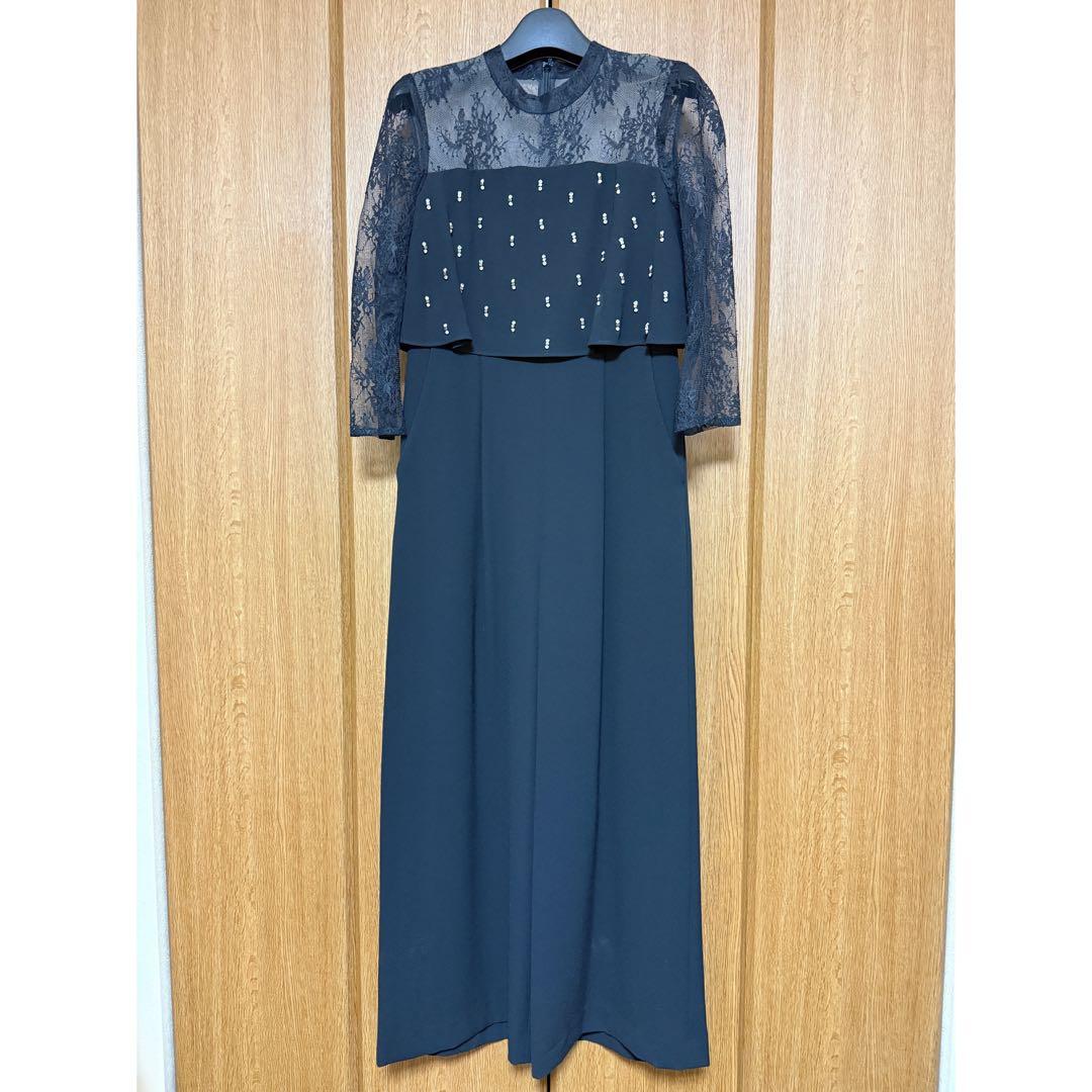 GRACE CONTINENTAL 刺繍サロペット 黒 38号 美品